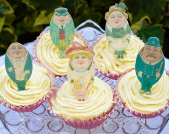 Edible Easter Egg Egglinton Character's Family Friends 20 Wafer Rice Paper Spring Wedding Cake Decorations Quirky Cupcake Cookie Toppers RTD