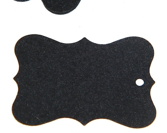 50 Chalkboard Paper Tags - perfect for wedding favor tags - gift tags - jar tags - black chalkboard tags