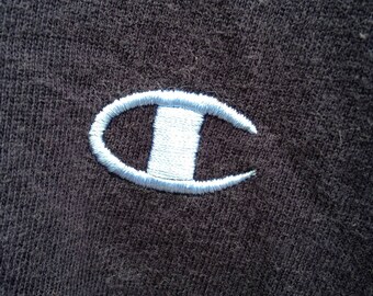Sale Rare Champion Embroidery Logo V neck T shirt