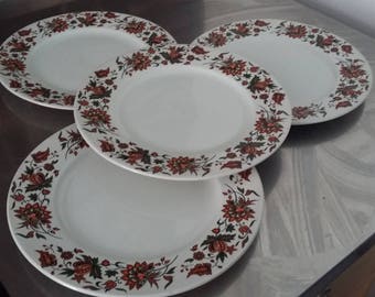 4 Retro Dinner Plates H.Aynsley