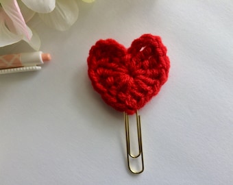 Crochet Heart Planner Clip - Bookmark - Planner Accessories