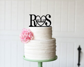 Customized Wedding Cake Topper, Personalized Cake Topper for Wedding, Custom Personalized Wedding Cake Topper, Initial Cake Topper