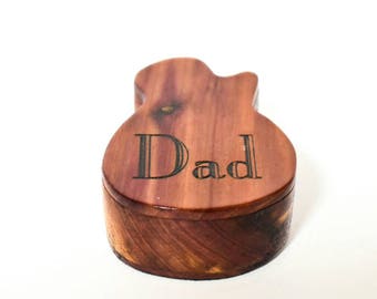 Wooden Guitar Pick Box, Electric guitar pick box, Red cedar guitar pick box, gift for Dad, guitar gift, Father's Day gift, music gift RC&E