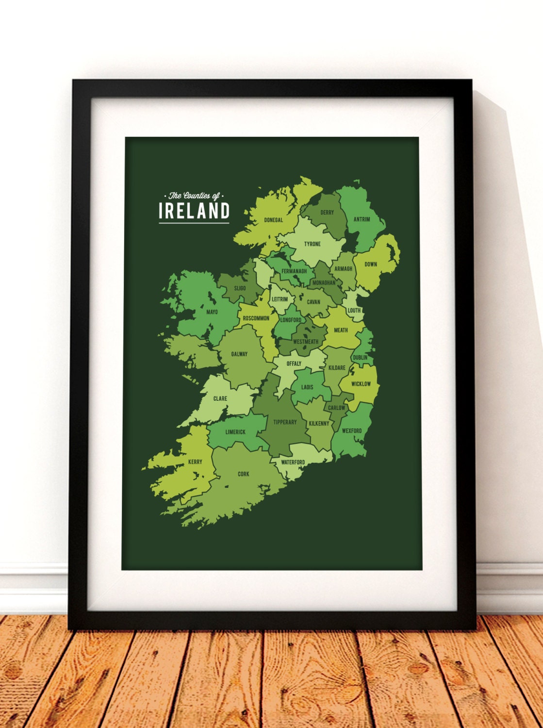 Map of Ireland art Ireland map Ireland art print map