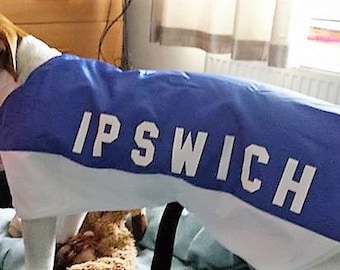 IPSWICH Personalised Dog Coat size XXLarge 30" All TEAMS/SIZES available