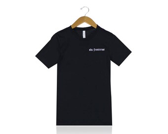 sin fronteras black embroidered t-shirt
