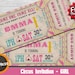 Pink Vintage Circus Invitation - "CIRCUS TICKET Invitation" Circus Girl Birthday Carnival Birthday Party Printable, Retro Digital Invite