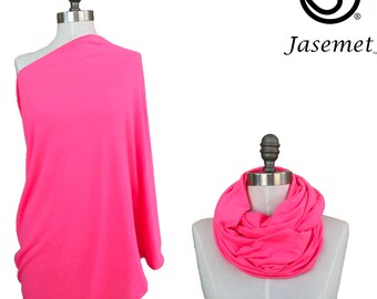 Nursing Cover Scarf, Breastfeeding Scarf, Nursing Scarf, Infinity Scarf, Breastfeeding Cover, Hot Pink, Nursing Poncho