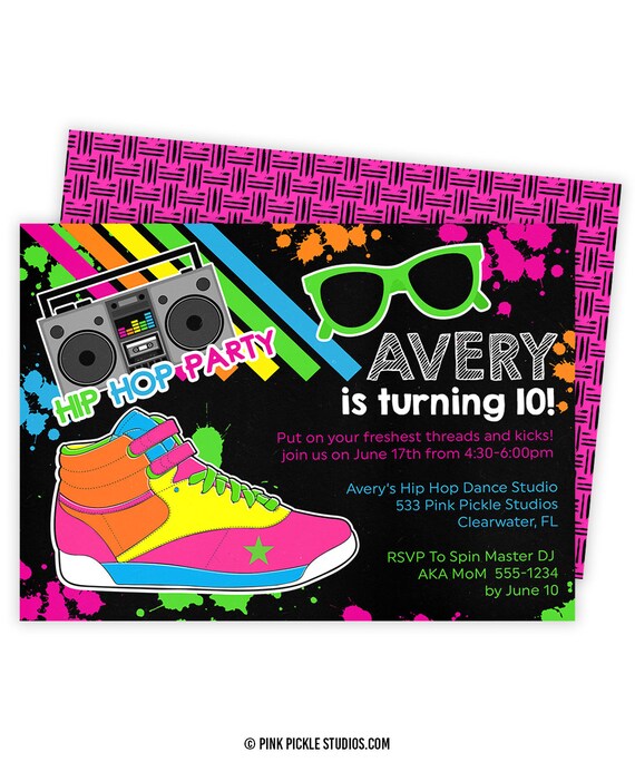 Hip Hop Party Invitations 4