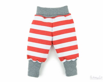 Baby girl clothes, organic baby pants, baby girl baggy pants, striped jersey pants girl, newborn baby girl pants, 100% organic cotton