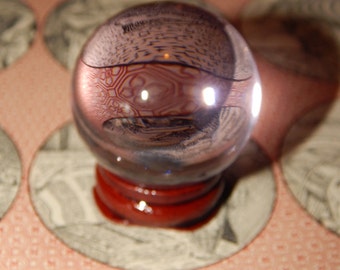 Genuine PINK SMELT QUARTZ Sphere - Pink Quartz Orb - 40mm Gemstone Sphere - Metaphysical Crystals - Reiki - Meditation Stone - Scrying