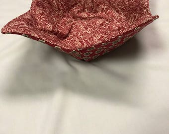 Red Bowl Cozy, soup bowl holder, 10" square