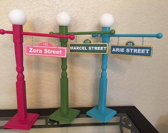 Sesame Street Sign with Lamp Post, 21 1/2 inch, Sesame Street Party, Sesame Street Centerpiece, Sesame Street Party Props