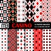 Casino digital paper - printable papers - Instant download - 12x12 inches papers - for home printing - DIY