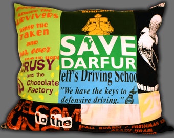 T-shirt Pillow, Keepsake Memorial Pillow, Custom Shirt Pillow, Tee Shirt Pillow, Pillow Collage Gift, Remembrance Pillow