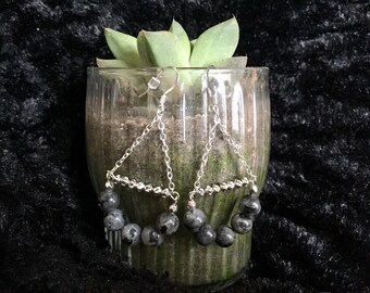 Labradorite Beaded Earrings