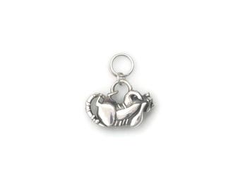 Silver Tabby Cat Charm, Silver Tabby Cat Pendant, Donna Pizarro, Animal Whimsey Collection, Silver Tabby Cat Jewelry, Fine Cat jewelry