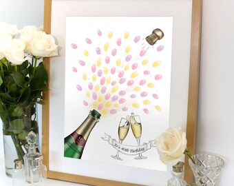 Champagne Celebration Fingerprint Artwork