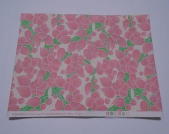 Quiltsy Destash Party, Hello Betty Moda Cotton Fabric, Pink and Green Quilting Fabric, 1 1/2 yards, Pink and Green Floral Quilting Fabric