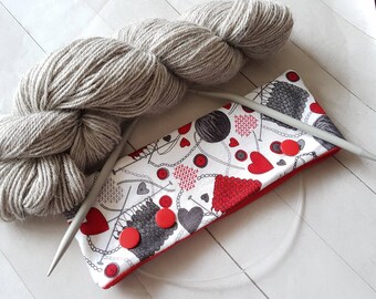 Knitting Themed DPN Holder for 6" DPN Knitting Needles -dpn Cozy -dpn Cover -Double Pointed Knitting Needles -Knitting Accessories