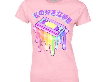 Fairy kei Kawaii Vaporwave Shirt Woman Size VHS