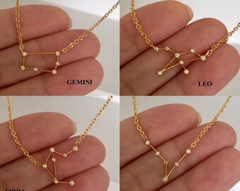 Zodiac Jewelry, Constellation Necklace,Zodiac Sign,Birthday Gift, Gift for Women,