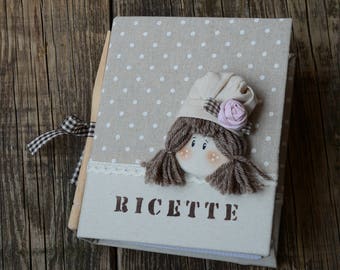 Custom Shabby COUNTRY STYLE Cookbook, Gift for you, customizable gift with name, wallet for homemade recipes