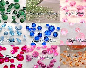 4000 pc DIAMOND CONFETTI-2 cups-mixed sizes-Lots of Colors-No Teeny 4.5mm-For Centerpieces, Wedding Party Decorations, Crystals, Vase Filler