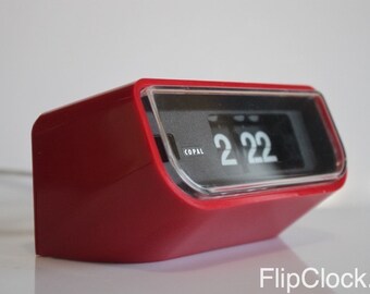 Beautiful Copal Model 225, Bright Red 70s flipclock, flip clock
