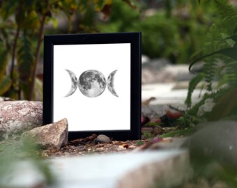 Triple Goddess Moon - Printable - Moon Phases - Triple Moon - Wiccan - Pagan - Witchcraft - Wicca - Home Decor - Wall Art - Occult Symbol