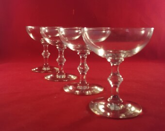Set of 4* Spindle Stem Champagne Coupe Glasses