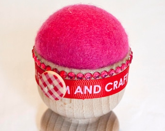 Pin Cushion, egg cup, pin keeper, pin holder, sewing accessory