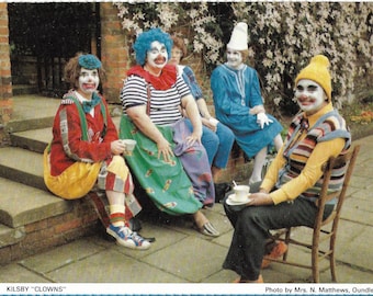 Vintage Kitsch Colourful 1970s Postcard - Kilsby Clowns