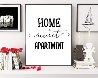 Home Sweet Apartment Wall Art Typography Print Decor Home Sweet Apartment Wall Art Typography Print Decor