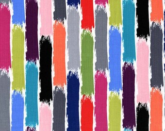 Michael Miller Brush Stroke Fabric - Bright (Color Wheel Tula) - sold by the 1/2 yard