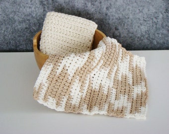 Crochet Spa Cloth, Cotton Wash Cloth Set, Crocheted Homegoods, Bathroom Washcloth Set, Eco Friendly Spa Cloth, Bathroom Spa Cloth, Set of 2