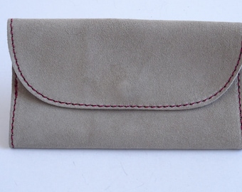 Handmade suede leather tobacco pouch