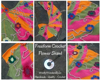 Handmade 'Freeform' Crochet Shawl