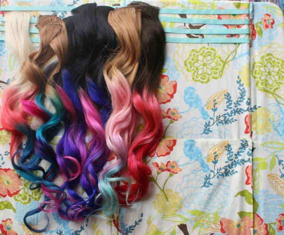CUSTOM Ombre Dip Dyed Hair Clip In Hair Extensions Tie Dye CUSTOM Ombre Dip Dyed Hair Clip In Hair Extensions Tie Dye