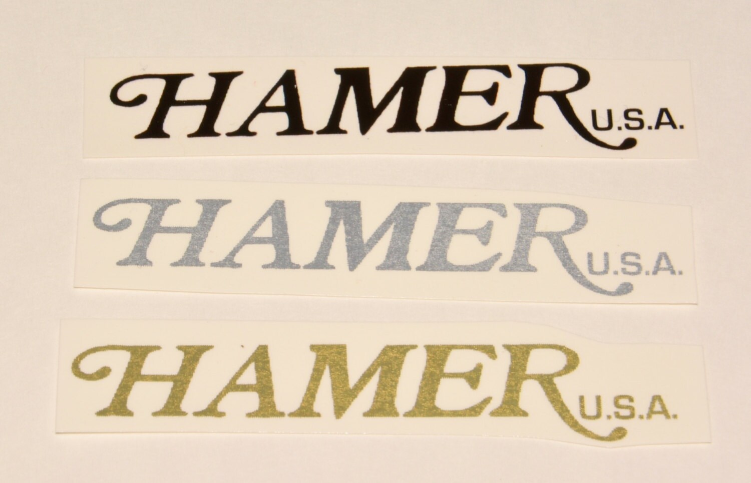 HAMER USA Guitar Waterslide Headstock Decal Large Black