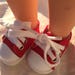 14 inch doll shoes red tennis shoes for wellie wishers effner dolls, wellies American girl doll accessories, shoes for Wellie wishers dolls