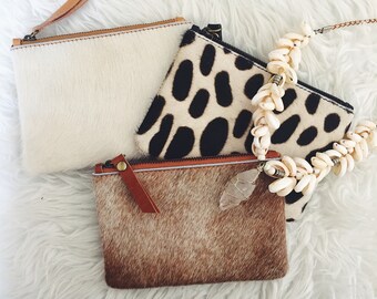 Cowhide Leather Clutch Size Small