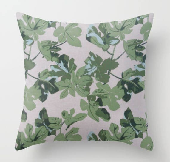 Peter Dunham Fig Leaf Pillow Cover on Natural Throw Pillows