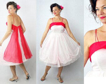 1950s Dress / 50s Dress / Party Dress / Prom Dress / Formal Dress / Evening Dress / 1950s Prom Dress / Dress / 50s Prom Dress / Waist 22-23"