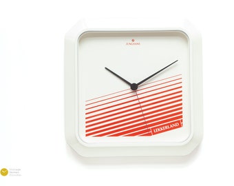 NOS Rare 80s JUNGHANS Wall Clock - Postmodern Memphis Panton Modern Minimal Plastic Red Minimalism Germany Atomic 90s New in Box NIB