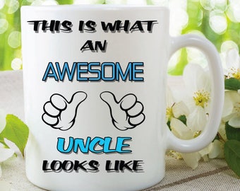 Uncle Mug This Is What An Awesome Uncle Looks Like Novelty Birthday xmas Gift Coffee Tea Present Ceramic Mug Uncle Gift WSDMUG94