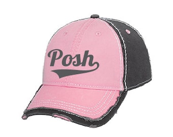 Pink Perfectly Posh hat, embroidered Posh hat
