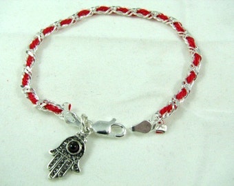 Original Kabbalah Red String Bracelet with Hamsa Charm