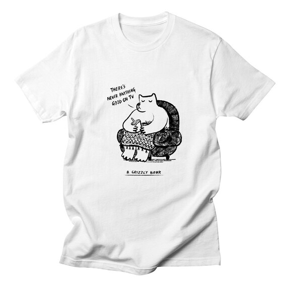 A Grizzly Bear - Mens - Black and White - funny T-shirt / Tee - iOTA iLLUSTRATiON