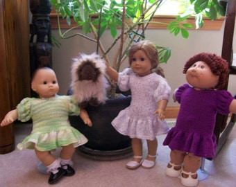 82) SALE 6.00 to 8.00 Instock Items Only Specail Order reg price Knitted Flair Bottom Dress for AG Bitty Baby CP Dolls 10,12,15,18 Inch Doll